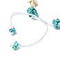 Synthetic Turquoise Starfish & Natural Shell Braided Bead Bracelets, Adjustable Braclelet for Women