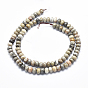 Natural Fossil Coral Beads Strands, Rondelle