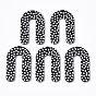 Pendentifs en acétate de cellulose (résine), 3 j imprimé, Forme de "U", motif de points de polka