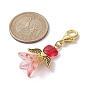 Décorations pendantes en verre Lily Angel, avec un alliage pivotant homard fermoirs griffe