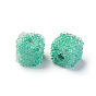 Perles en résine, avec strass cristal, style de nourriture de bonbons imitation, cube