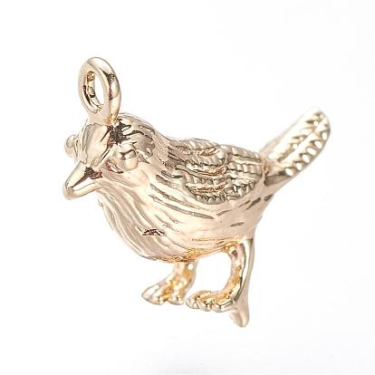 Brass Charms, Nickel Free, Real 18K Gold Plated, Bird