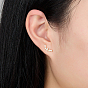 Boucles d'oreilles en argent sterling avec micro pavé de zircone cubique, feuille