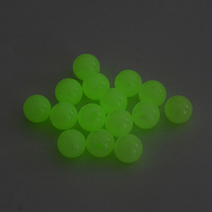 Luminous Acrylic Round Beads, Glow in the Dark