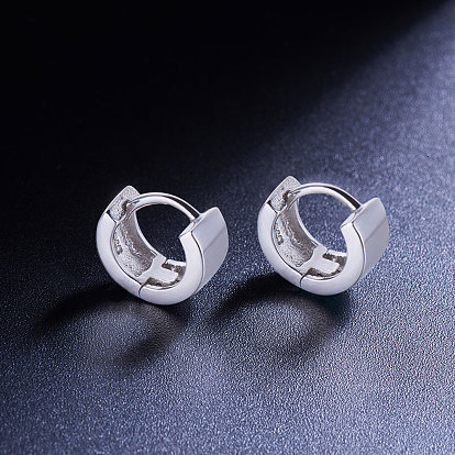 SHEGRACE 925 Sterling Silver Glazed Hoop Earrings
