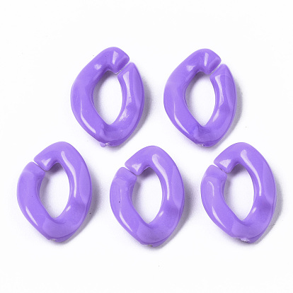 Opaque Acrylic Linking Rings, Quick Link Connectors, for Curb Chains Making, Oval