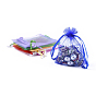 Valentine's Day Presents Packages Organza Bags, Wedding Favor Bags, Favour Bag, with Sequins and Ribbons, Rectangle, 9x7cm