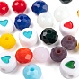 DIY Colorful Glass Beads Jewelry Making Kit, Including Flat Round Acrylic Beads, Rondelle Brass Spacer Beads, Rondelle Opaque Solid Color & Imitation Jade Glass Beads