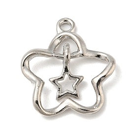 Alloy Pendants, Flower with Star