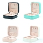 Imitation Leather Jewelry Storage Zipper Boxes, Travel Portable Jewelry Organizer Case for Necklaces, Earrings, Rings, Square