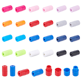 PandaHall Elite 48Pcs 12 Colors Plastic Screw Clasps, for Shoelace Buckles, Column