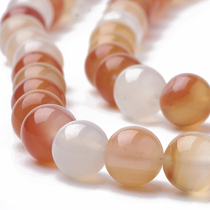 Natural Carnelian Beads Strands, Dyed, Round