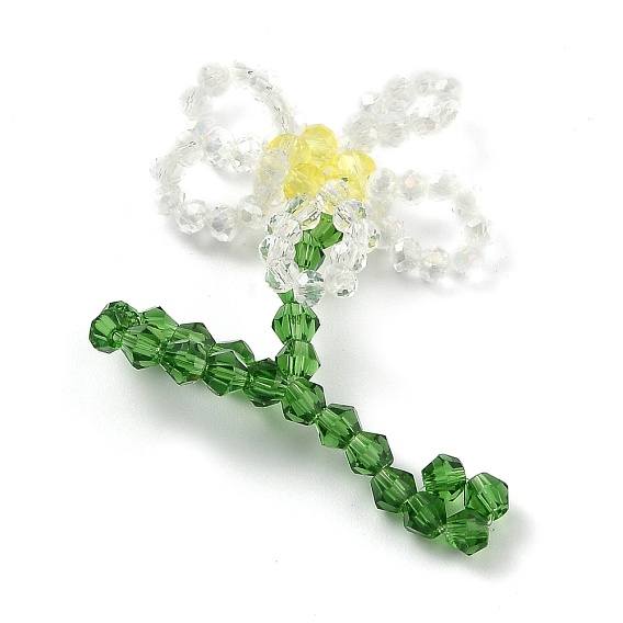 Pendentifs tissés en perles de verre faites à la main, pour la fabrication de bijoux de bricolage, fleur