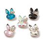 Alloy Cabochons, with Glass Rhinestone, Ligh Gold, Rabbit