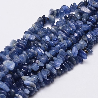 Perles de copeaux de cyanite naturelle / cyanite / disthène, 5~14x4~10mm, Trou: 1mm, environ 15.5 pouces ~16.1 pouces