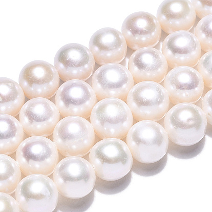 Hilos de perlas de agua dulce cultivadas naturales, rondo