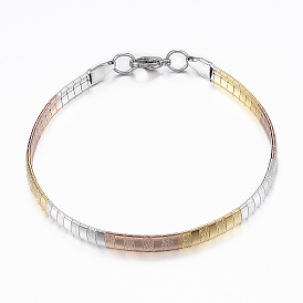 304 Браслеты из нержавеющей стали, с карабин-лобстерами