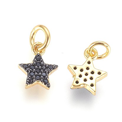 Micro cuivres ouvrent charmes de zircons, avec anneau de saut, étoiles