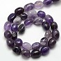 Natural Amethyst Nuggets Beads Strands, Tumbled Stone, 9~14x9~14mm, Hole: 1mm, about 29~31pcs/strand, 15.5 inch