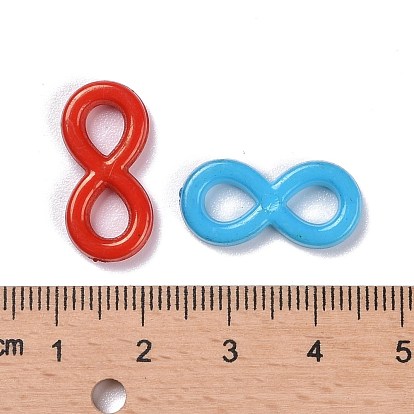 Opaque Acrylic Links, Infinity, 10x21x4mm, Hole: 6x4.5mm, about 1110pcs/500g