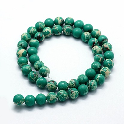 Synthetic Imperial Jasper Beads Strands, Dyed, Round