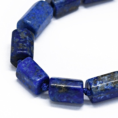 Hilos de cuentas de lapislázuli natural, teñido, cuboides