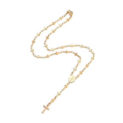 304 шарик ожерелья из нержавеющей стали четки, овальные с рисунками " virgin mary", крестик