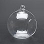Transparent Wall Hanging Glass Ball Planter Terrarium Container Vase, Flat Base, Perfect for Home Decoration, Round