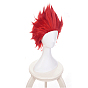 Short Red Anime Cosplay Wavy Wigs, Synthetic Hero Spiky Wigs for Makeup Costume