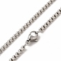 201 collier de chaîne de boîte en acier inoxydable pour hommes femmes