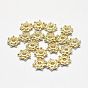 Perles d'espacement en laiton plaqué longue durée, réel 18 k plaqué or, sans nickel, fleur