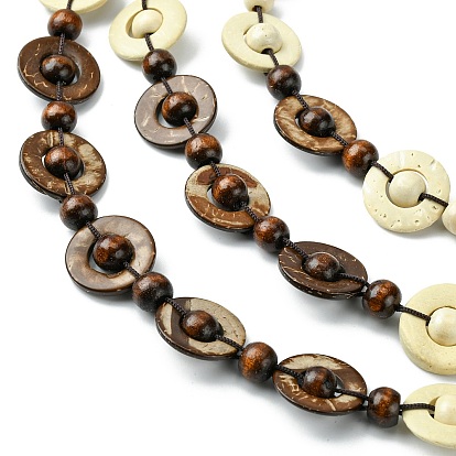 Многослойные ожерелья из окрашенного натурального кокосового ореха, богемные украшения для женщин