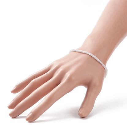 Natural Gemstone Cube Beaded Stretch Bracelet for Women