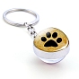 Dog Paw Print Pattern Glass Double-sided Ball Keychains, with Alloy Finding, for Backpack, Keychain Decor