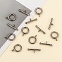 Brass Ring Toggle Clasps, Ring: 19x14x3mm, Bar: 7x22x4mm, Hole: 1.5mm