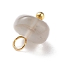 Natural Mixed Stone Chrams, with Golden Tone Brass Loops, Chip