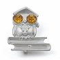 Rhinestone Owl Doctor Brooch Pin, Alloy Badge for Backpack Clothes