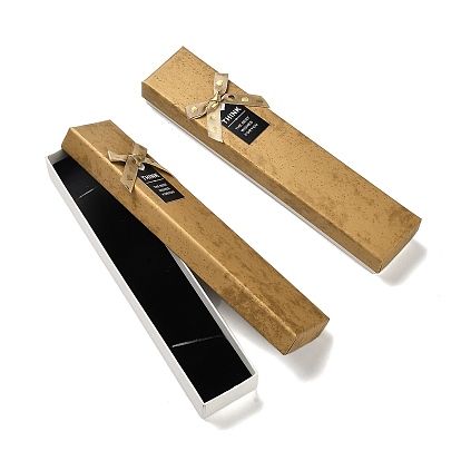 Boîtes de collier en carton, avec une éponge à l'intérieur, rectangle avec bowknot