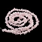 Cuentas de piedras preciosas, cuarzo rosa, natural, 3~5x3~5 mm, agujero: 0.5 mm