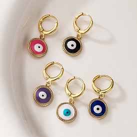 Minimalist Devil's Eye Earrings for Women in Gold Plated Copper