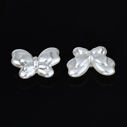 Cuentas de perlas de imitación de plástico abs, mariposa