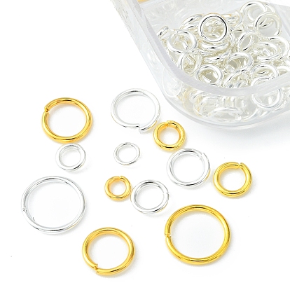 520 piezas 12 tamaños conjuntos de anillos de salto abiertos de latón, anillo redondo
