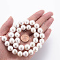 Perles de nacre naturelle brins Keshi, perle de culture d'eau douce, ronde