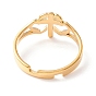 Двойное сердце с крестом 304 регулируемое кольцо из нержавеющей стали для женщин
