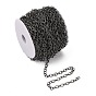 Iron Cable Chains, Textured, Unwelded, with Spool, Flat Oval
