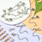 10 Sets Iron Chain Extender, with Ribbon Ends & Alloy Lobster Claw Clasps & Teardrop Charms