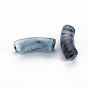Perles acryliques opaques, style de pierres fines imitation, tube incurvé