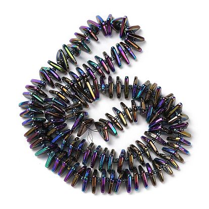 Electroplate Glass Beads Strands, Triangle