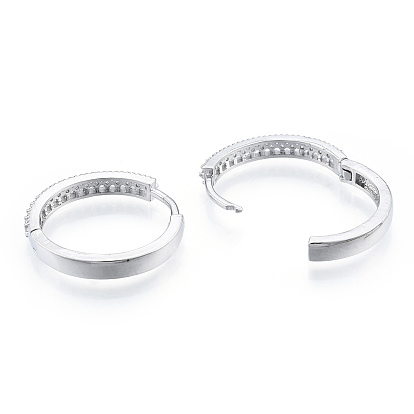 Прозрачные серьги-кольца с фианитами, украшения из латуни для женщин, без никеля 