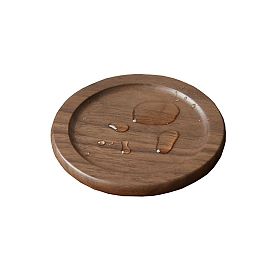 Black Walnut Wood Cup Mats, Varnished Square Coaster with Tray